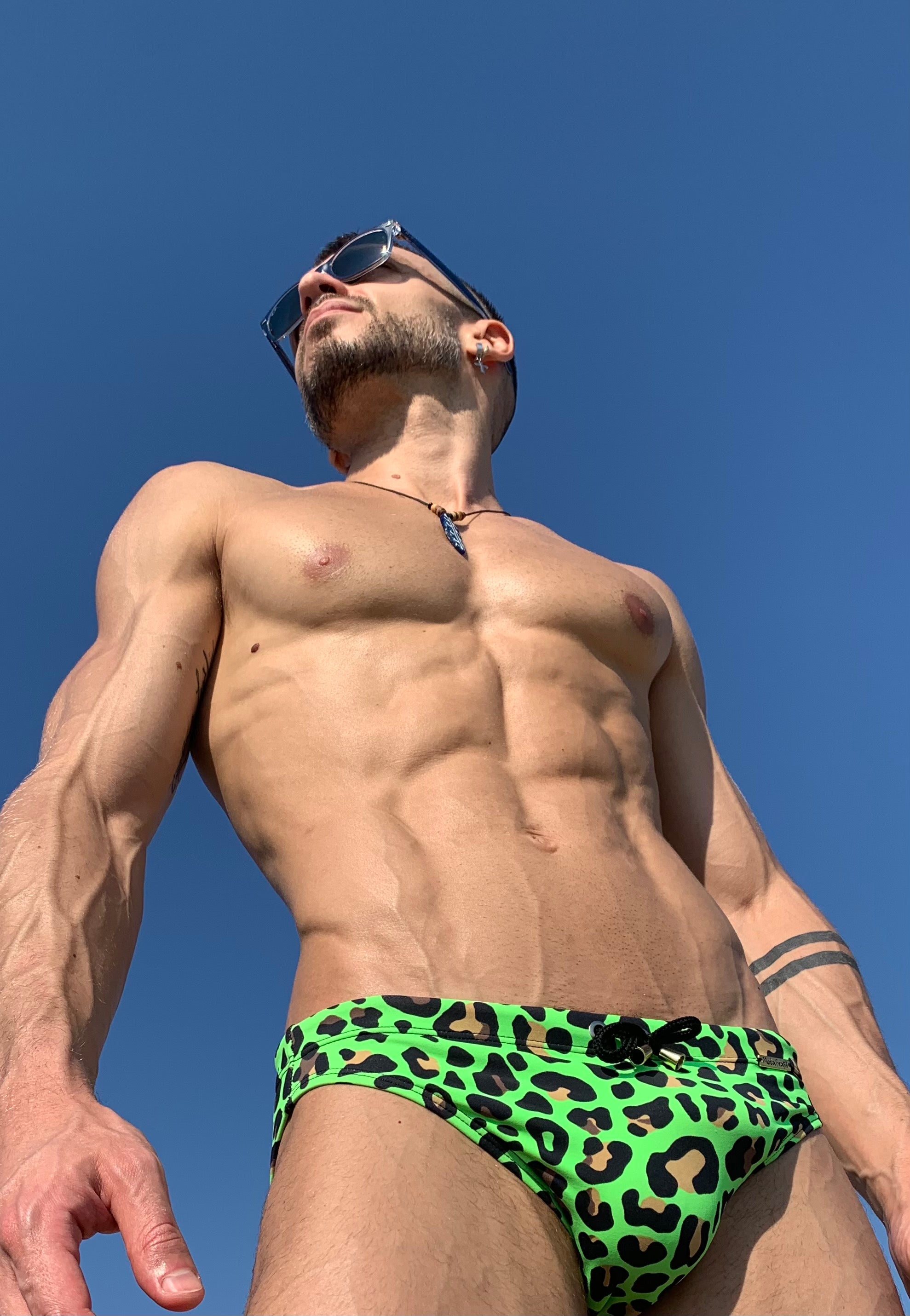 Brief 5cm Moda Brasil Swimwear Neon Tiger